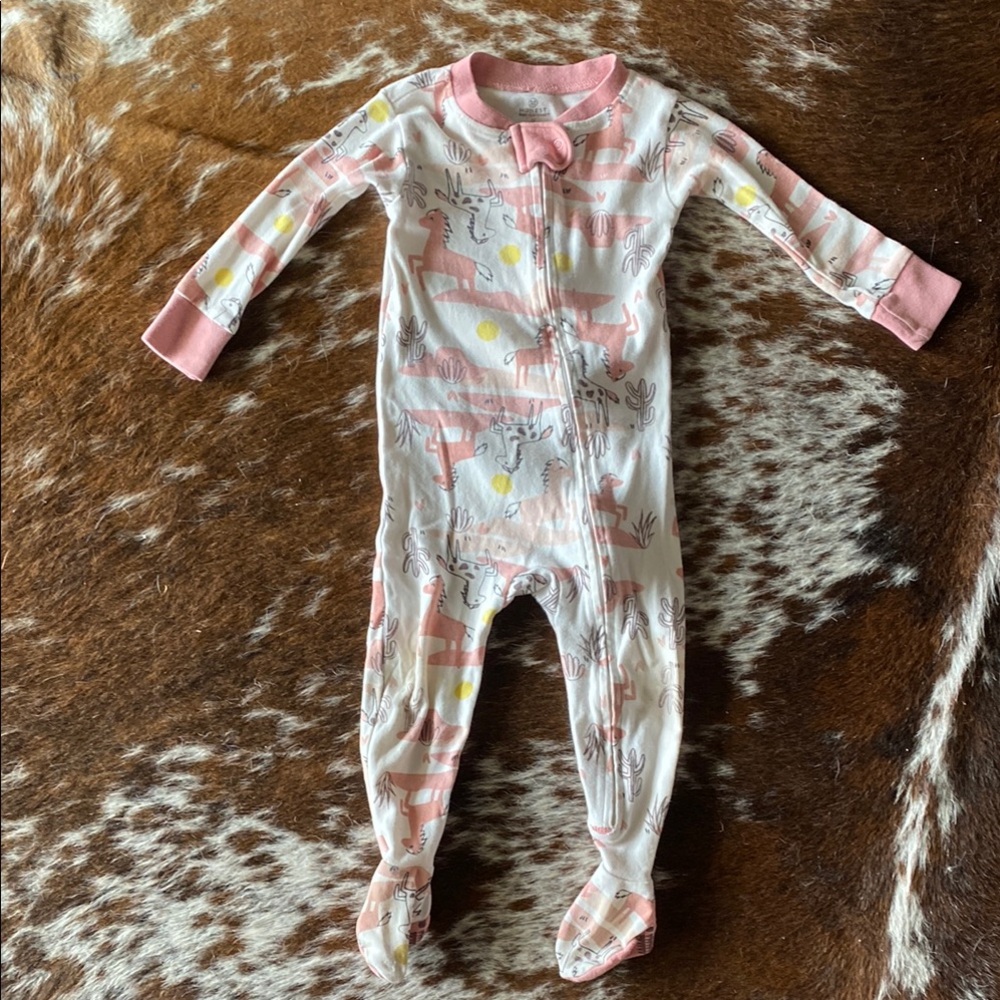 Honest Company footie convertible zip onesie horse jammies